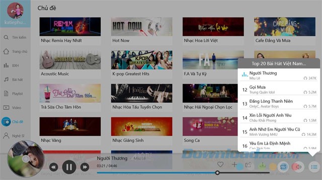 Nghe nhạc theo chủ đề