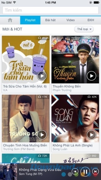 Nhạc phân loại theo Chủ đề, Ca sỹ, Thể loại, Bảng xếp hạng chọn lọc được cập nhật