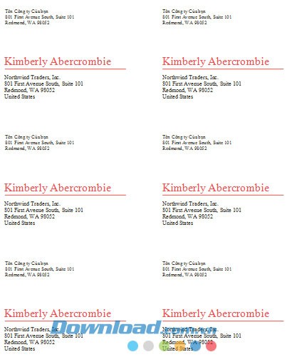 Nhãn dành cho doanh nghiệp màu đỏ