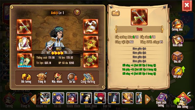 Lựa chọn nhân vật trong game Nhẫn Giả Haki cho Android