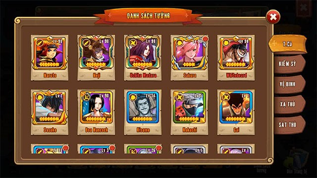 Danh sách tướng trong Nhẫn Giả Haki cho Android