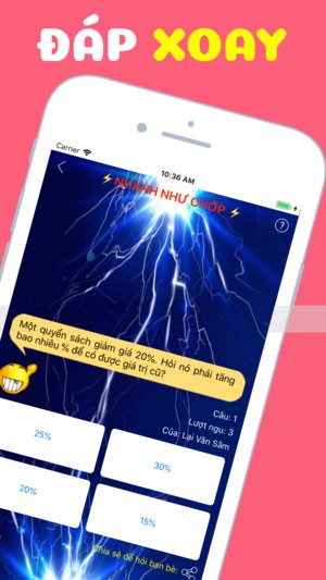 Câu hỏi thú vị trong game nhanh như chớp nhí