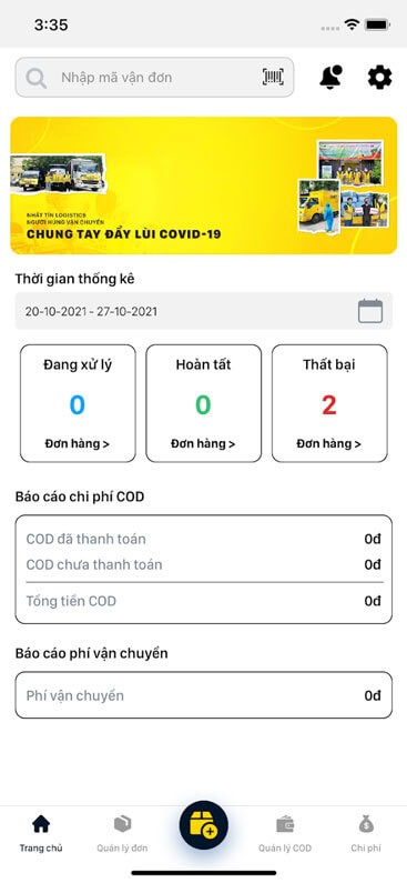 Giao diện trang chủ Nhất Tín