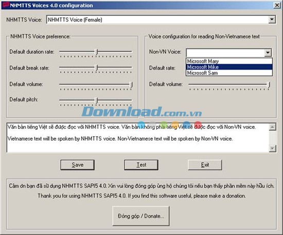 Cấu hình phần mềm NHMTTS SAPI5
