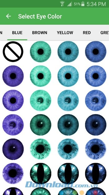 NiceEyes gồm nhiều màu mắt cực hiếm