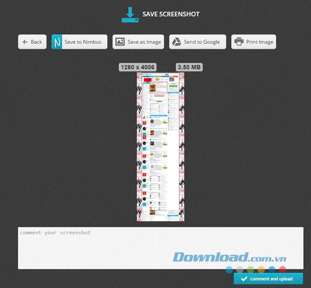 Lựa chọn lưu ảnh đa dạng