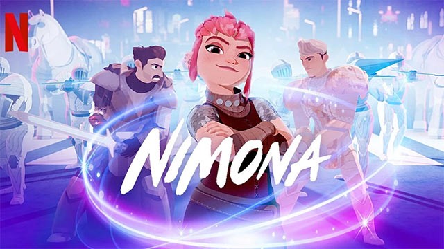Poster phim hoạt hình phiêu lưu giả tưởng Nimona trên kênh Netflix
