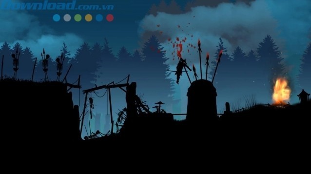 Đồ họa bóng đen trên nền background chi tiết màu mè