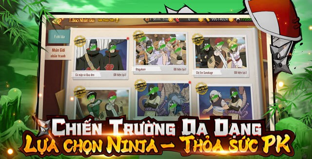 Chiến trường đa dạng, lựa chọn ninja - thỏa sức PK