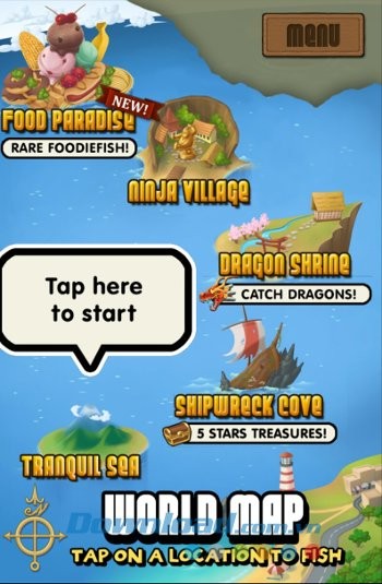 Bản đồ game Ninja Fishing