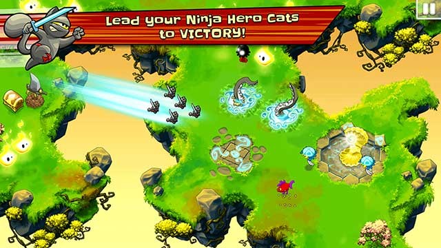 Game ninja mèo chiến đấu hấp dẫn Ninja Hero Cats cho iOS