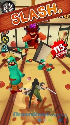 Ninja Slash cho iOS game tiêu diệt zombie