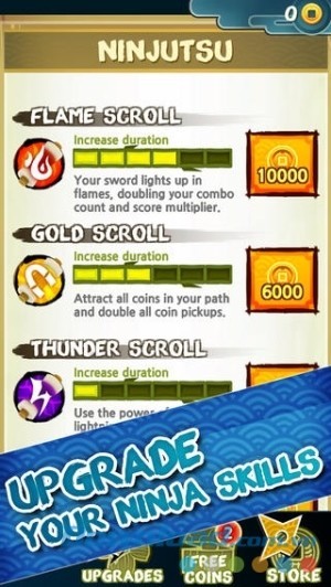 Ninja Slash cho iOS nâng cấp kỹ năng