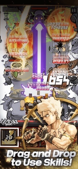 Kéo thả để sử dụng các kỹ năng trong game NinjaBattle