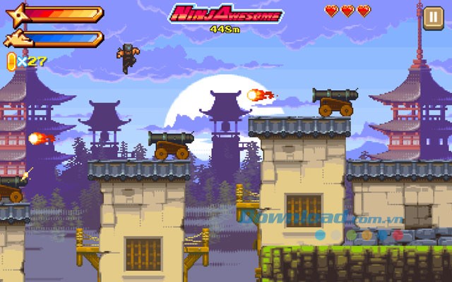 Giao diện chơi game NinjAwesome trên Android
