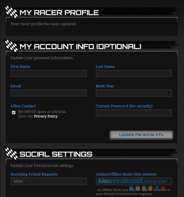 Thêm thông tin người chơi