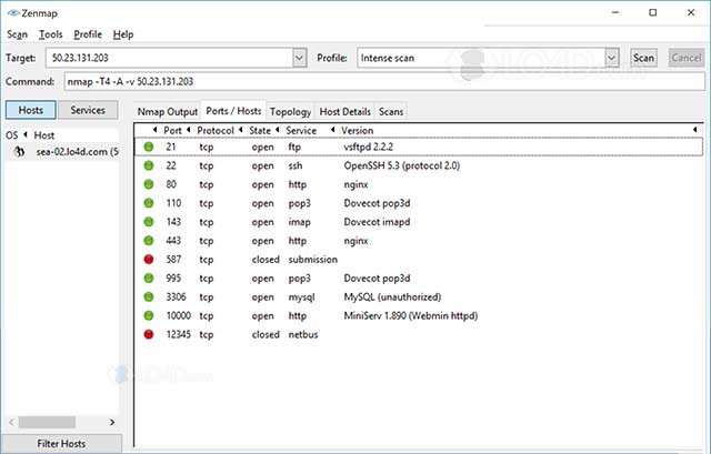 Nmap được thiết kế để quét các mạng lớn nhưng cũng hoạt động tốt trên máy lẻ