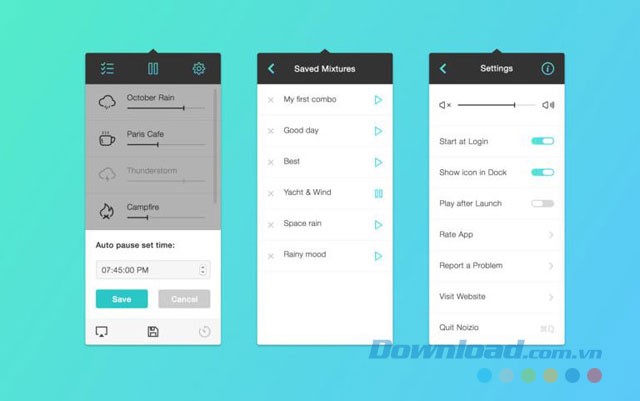 Các lựa chọn khác của ứng dụng