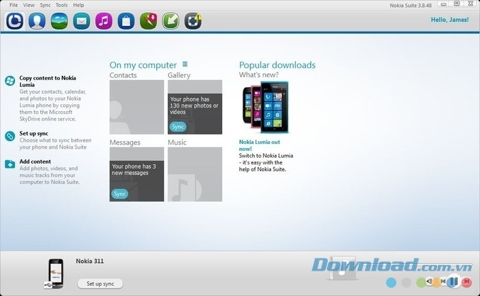 Quản lý điện thoại Nokia trên PC thông qua Nokia Suite