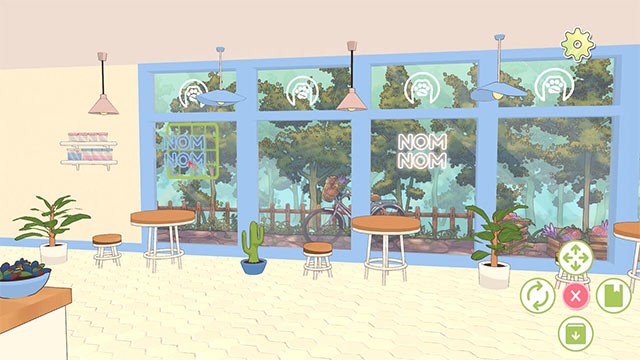 Game Nom Nom: Cozy Forest Cafe sở hữu đồ họa vẽ tay cưng xỉu cùng tông màu pastel ngọt ngào