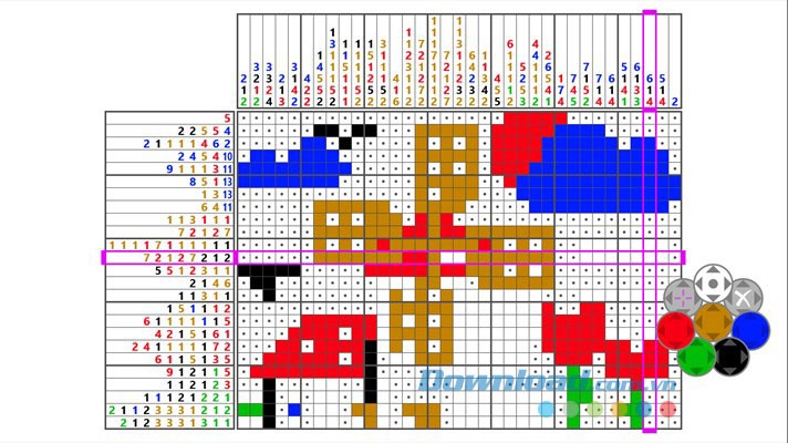 Nonogram có màu với mức độ khó hơn