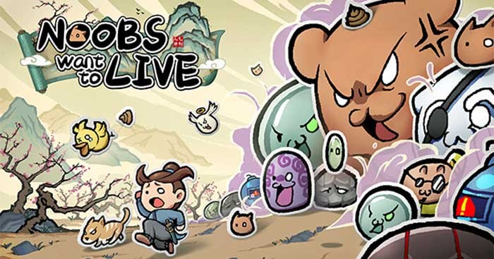 Noobs Want to Live là game sinh tồn giống Vampire Survivors có đồ họa cute