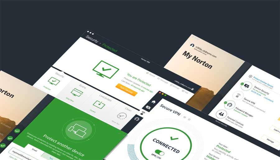 Giao diện phần mềm bảo mật Norton360