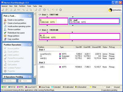 Phân chia ổ đĩa cứng với Norton PartitionMagic