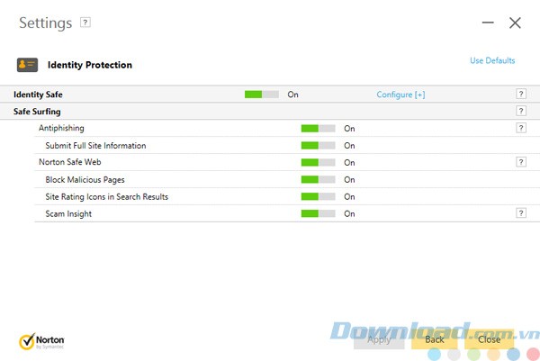 Thiết lập Identity