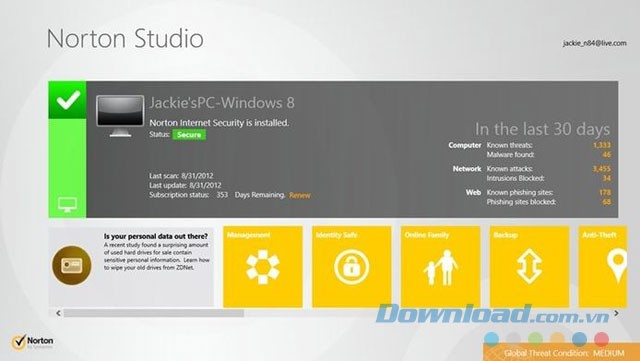 Các thông tin chi tiết về sản phẩm Norton