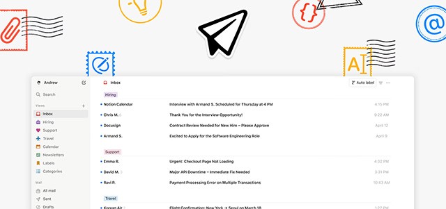 Notion Mail cho phép quản lý hộp thư Gmail ngay trong môi trường làm việc của Notion
