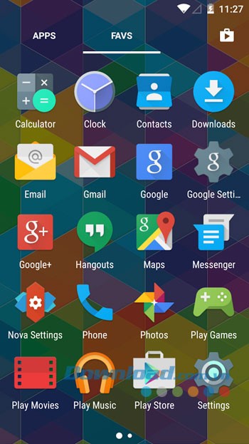 Giao diện cài đặt Nova Launcher Prime trên Android