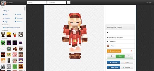 Bạn có thể tìm thấy hầu hết các skin nhân vật từ nhiều game nổi tiếng