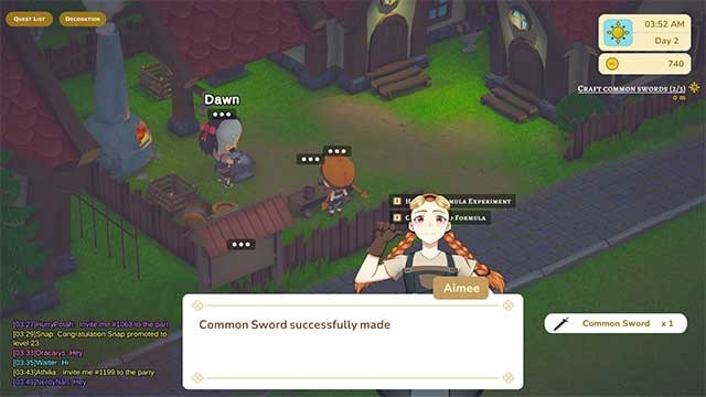 Với vai trò thợ rèn Aimee, bạn sẽ đảm nhận các công việc quan trọng để duy trì sự phát triển của trò chơi