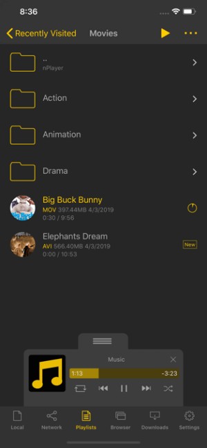 nPlayer có thể phát video ở mọi định dạng