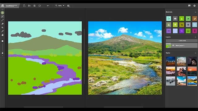 Sử dụng AI để biến các nét vẽ đơn giản thành hình ảnh chân thực nhờ NVIDIA Canvas
