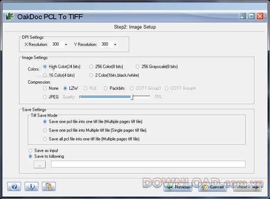OakDoc PCL to TIFF Converter