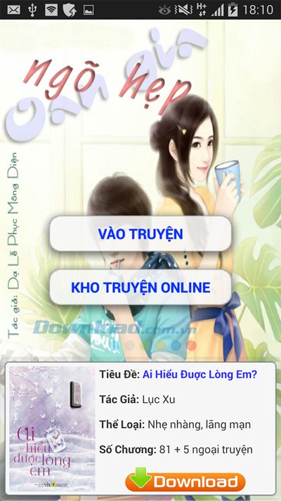 Giao diện chính của tiểu thuyết Oan gia ngõ hẹp