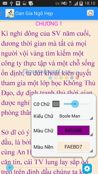 Giao diện đọc truyện