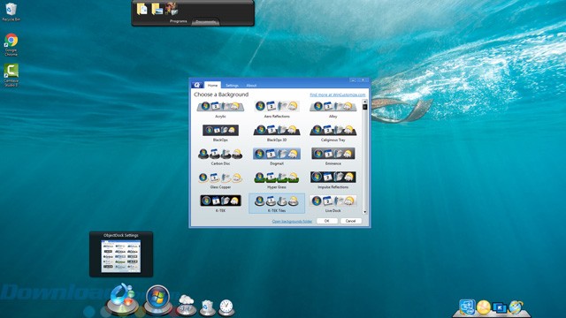 Chọn mẫu dock trong ObjectDock