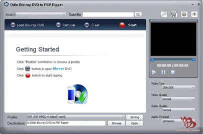 Odin Blu Ray DVD to PSP Ripper 6.5.4