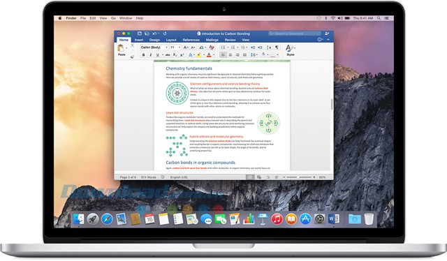 Chỉnh sửa văn bản bằng Word trong bộ ứng dụng văn phòng Office 365 Home & Personal cho Mac