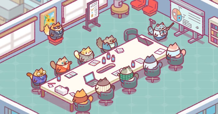 Office Cat: Idle Tycoon Game cho bạn quản lý một văn phòng mèo dễ thương