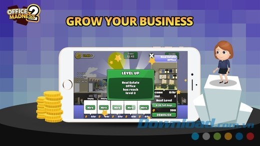 Chinh phục thật nhiều level của Office Madness 2: Corporation cho iOS để nhận những giải thưởng giá trị