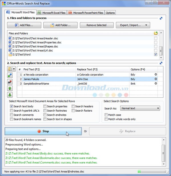 Office Words Search and Replace