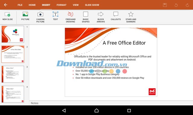 Chỉnh sửa file Powerpoint với OfficeSuite + PDF Editor