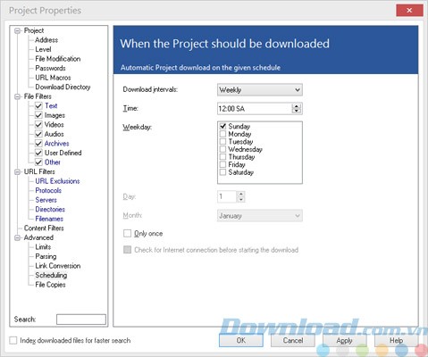 Lên kế hoạch tải trang web