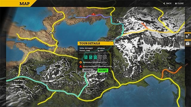 Khám phá bản đồ game Offroad Survival với rất nhiều tuyến đường để lựa chọn