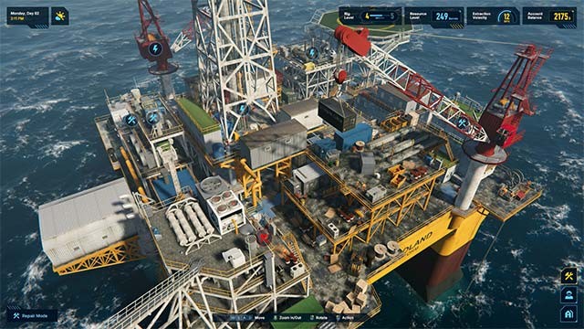 Oil Rig Simulator mô phỏng cuộc sống trên giàn khoan dầu ở góc nhìn cận cảnh, chân thực