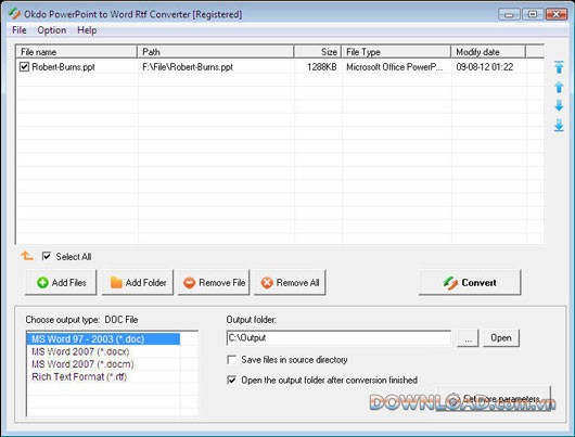 Okdo PowerPoint to Word Rtf Converter